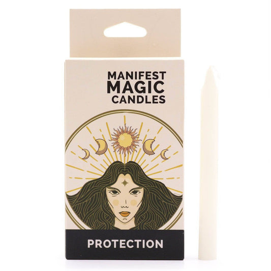 Buy Manifest Magic: White Protection [Candles] Ivory - 12 Pack - Ivory White Candles (Pack of 12) Manifest Protection Ritual. These candles, beautifully crafted and infused with intention, enhance meditation, spiritual practices, or create a serene, transformative ambiance. You can say your Intention out loud, write it down or recite it in your head, whatever feels natural and comfortable to you. Light up your candle, stare at the flame and send your intention into the light and crystals. at Sacred Remedy O