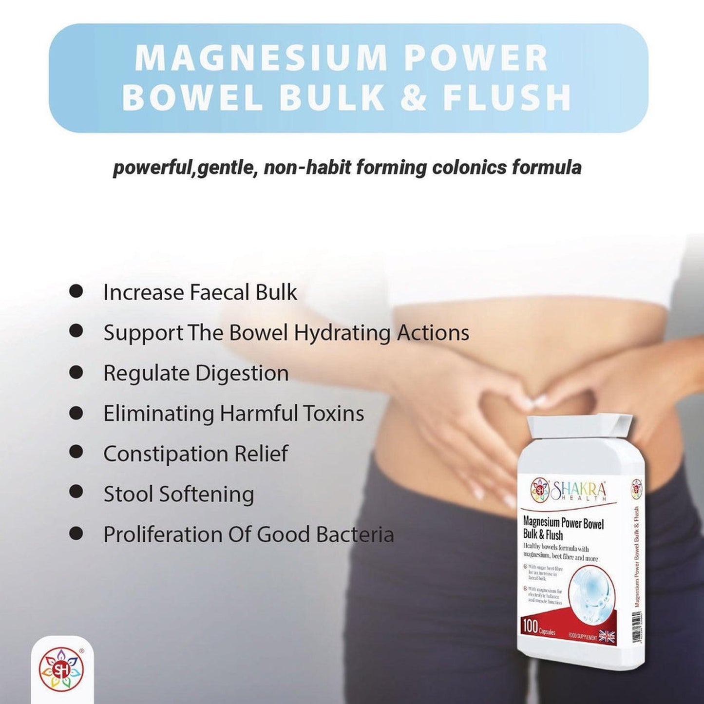 Power Bowel Bulk & Flush | Magnesium Based Hydrating Formula to Support Faecal Bulk - Power Bowel Bulk & Flush is a magnesium-based dietary supplement designed to support digestive health. Our formula helps maintain regular bowel movements, promote hydration, and improve overall gut wellness. Buy Now at Sacred Remedy