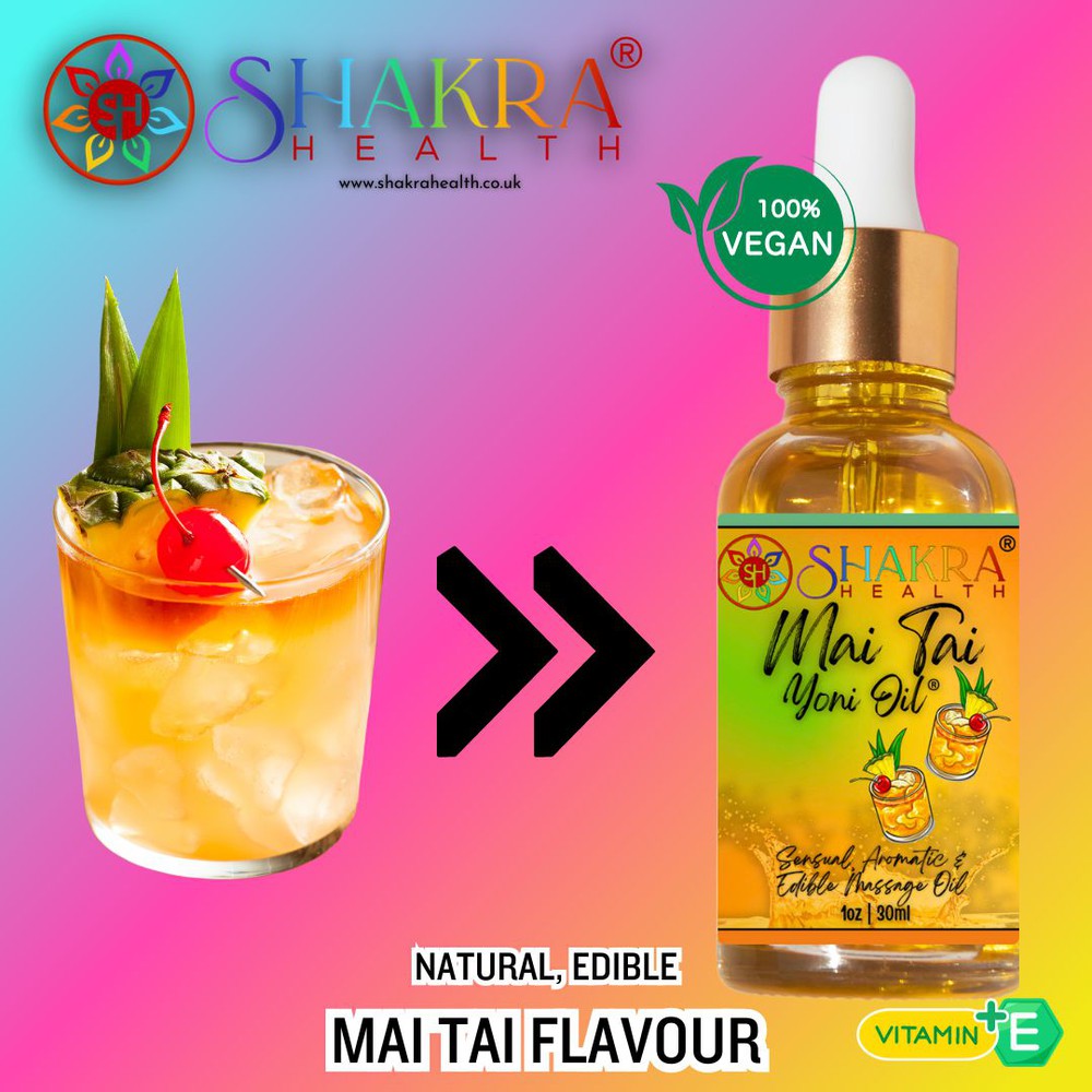 Buy Mai Tai Flavoured Yoni Oil. Natural, Vegan Body Care. - Unleash your confidence with our luxurious LGBTQ+ gender neutral, pH balanced & moisturising, edible Yoni Oil. Celebrate your body with our unique, inclusive, organic product. Discover the secret to ultimate comfort, massage, relaxation & pleasure in this versatile oil. Experience pure bliss. at Sacred Remedy Online