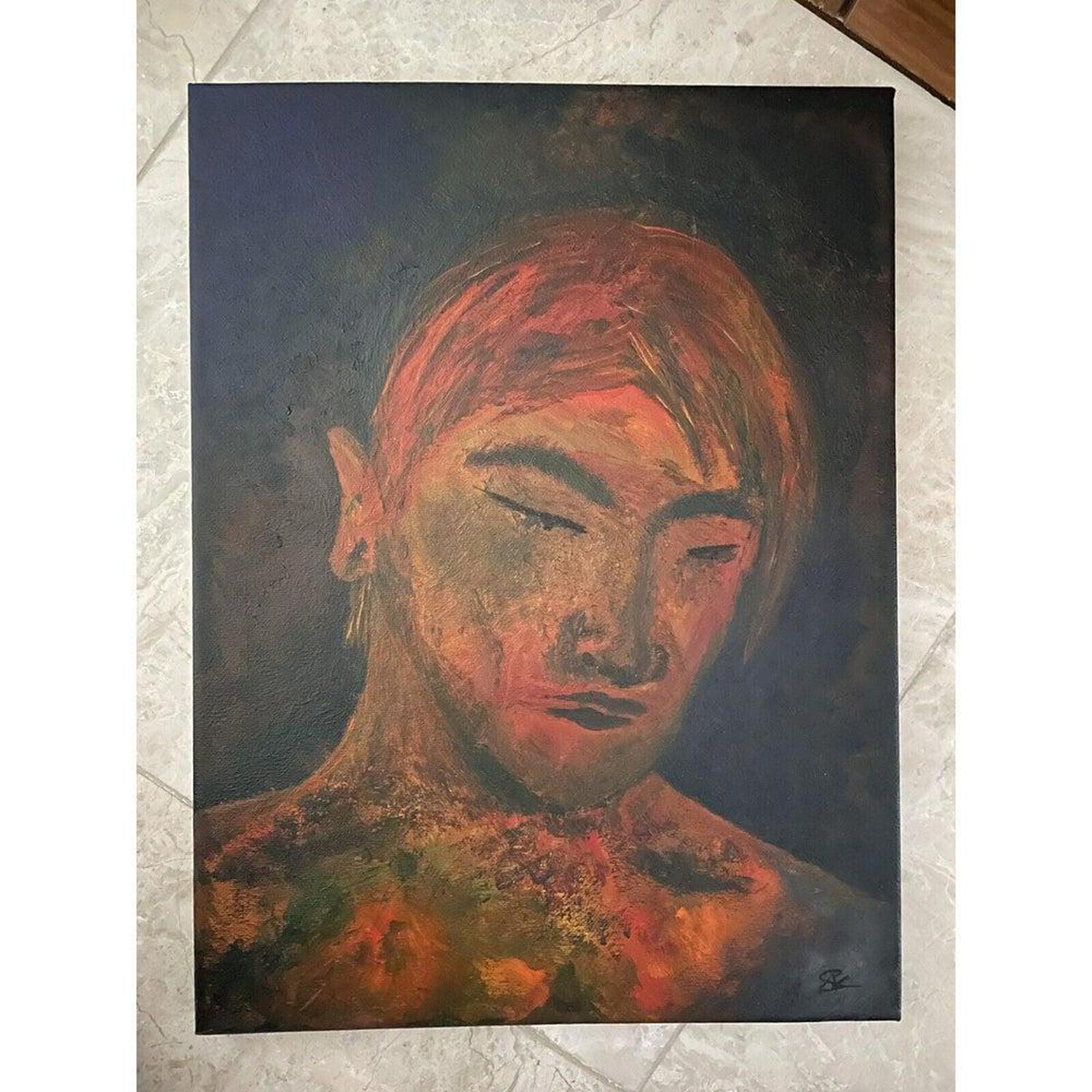 Man in Lockdown | Original signed Artwork Painting with COA - Original signed "Man in Lockdown" Acrylic art (16x12"). Unique contemporary painting capturing emotions of isolation & resilience. Great gift idea. Buy Now at Sacred Remedy