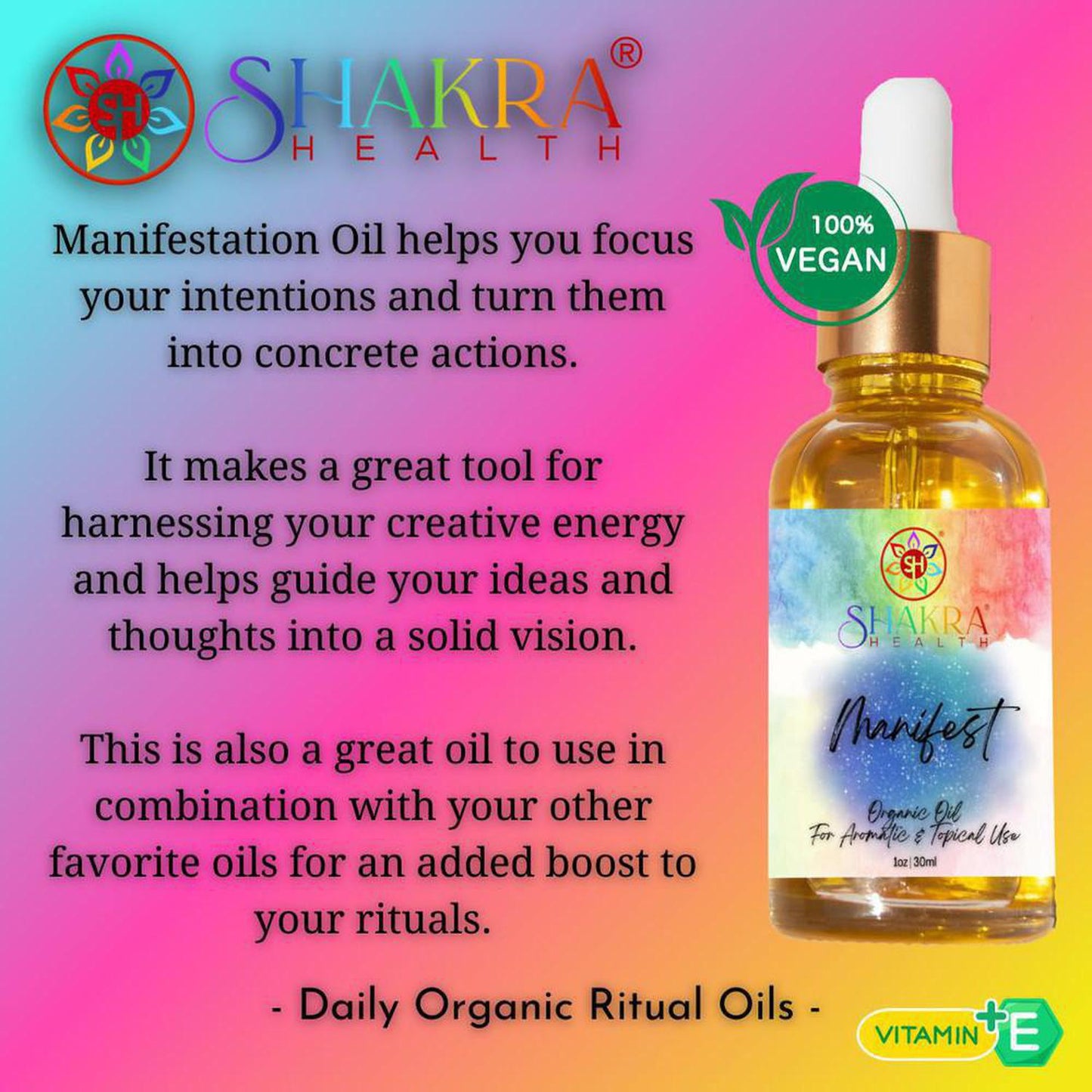 Manifest Ritual Oil | Vegan, Organic, Natural - Manifest your future - Grounding oil intensifies manifestation alone or paired with any of our other oils to heighten the experience and ground you into the intentions you're setting. Rub on vision boards, scripting books, sigils, & even currency. Use during invocation & evocation rituals as well as astral travel, quantum jumping & third-eye meditations. Buy Now at Sacred Remedy