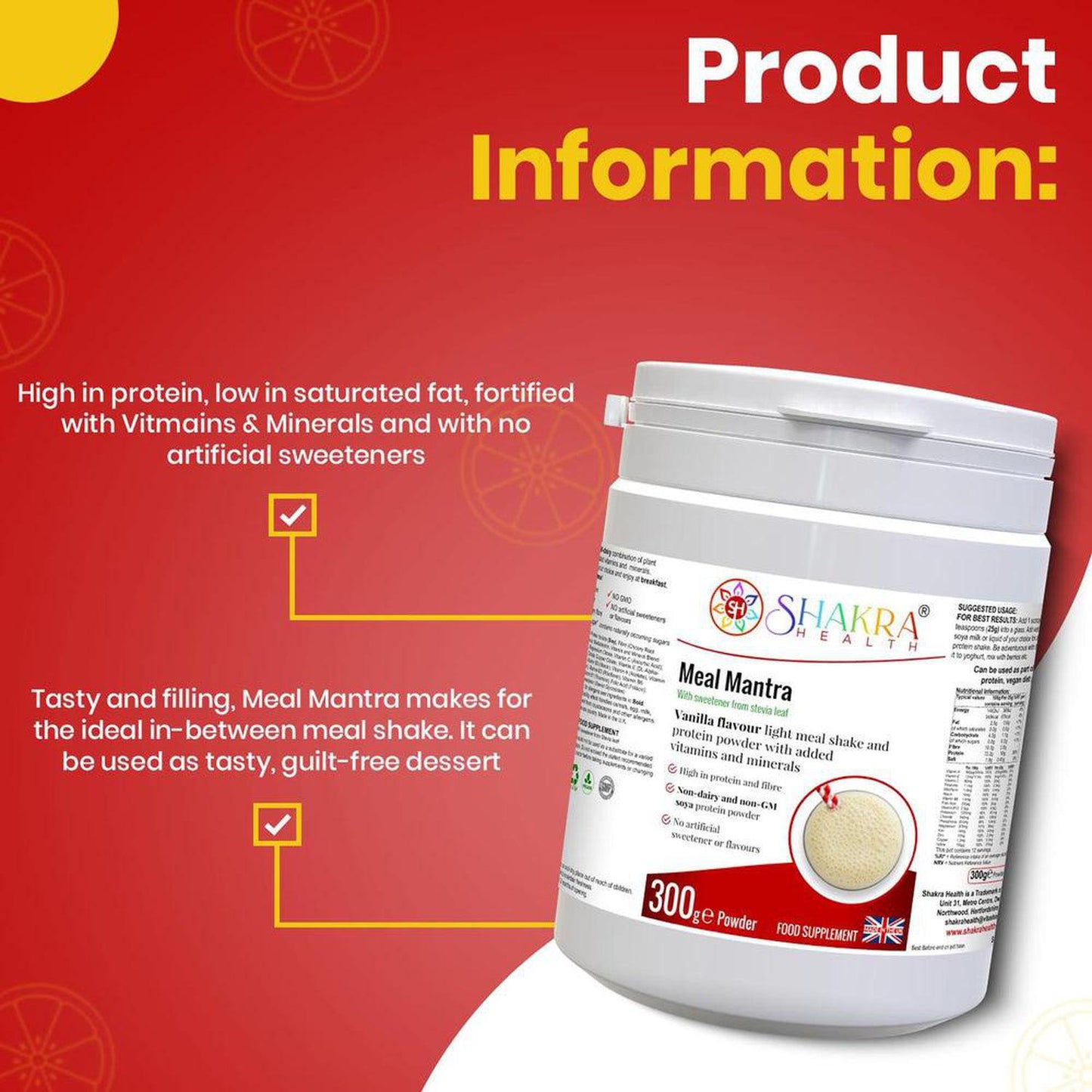 Meal Mantra Vanilla Vegan Non-GM Soya Protein Isolate Powder. - Looking for a convenient, nutritious, and satisfying way to support your health goals? Look no further than Meal Mantra Vanilla Shake! This plant-based protein powder packs a powerful punch, making it a perfect meal replacement or on-the-go snack. Buy Now at Sacred Remedy