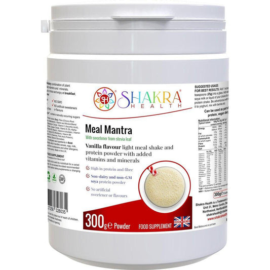 Meal Mantra Vanilla Vegan Non-GM Soya Protein Isolate Powder. - Looking for a convenient, nutritious, and satisfying way to support your health goals? Look no further than Meal Mantra Vanilla Shake! This plant-based protein powder packs a powerful punch, making it a perfect meal replacement or on-the-go snack. Buy Now at Sacred Remedy