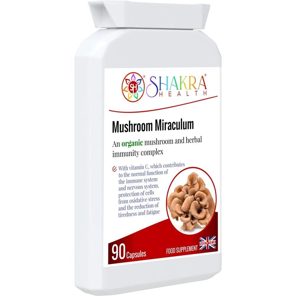 Buy Mushroom Miraculum | Mushroom Complex with Maitake, Reishi, Shiitake, Lion's Mane, Chaga - Mushrooms have always occupied a curious spot in the human psyche. This special complex supports everything from cognitive function, mental well-being and energy levels, to healthy digestion, lower levels of inflammation, protection from oxidative stress and general wellness. at Sacred Remedy Online