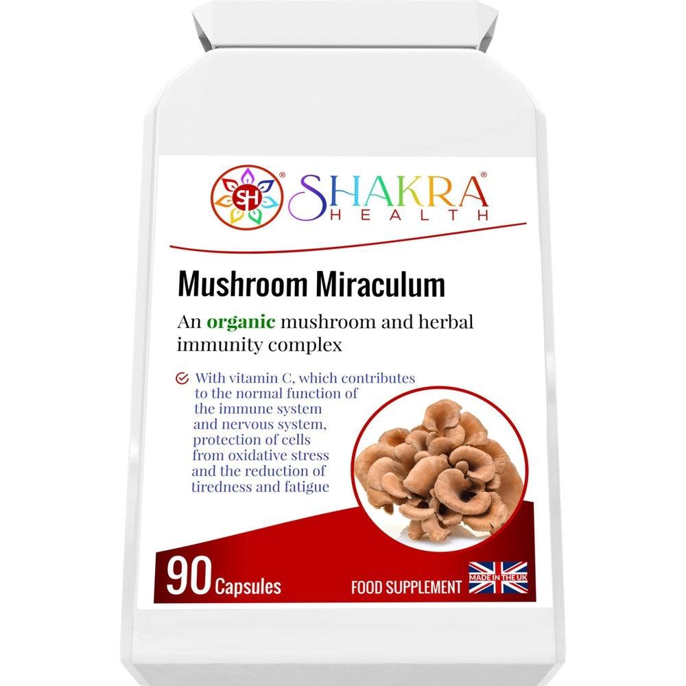 Buy Mushroom Miraculum | Mushroom Complex with Maitake, Reishi, Shiitake, Lion's Mane, Chaga - Mushrooms have always occupied a curious spot in the human psyche. This special complex supports everything from cognitive function, mental well-being and energy levels, to healthy digestion, lower levels of inflammation, protection from oxidative stress and general wellness. at Sacred Remedy Online