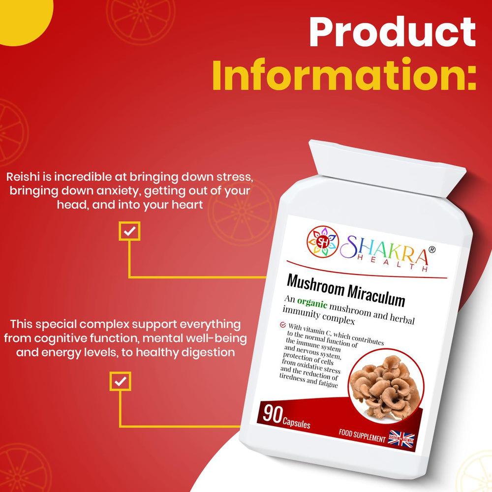 Buy Mushroom Miraculum | Mushroom Complex with Maitake, Reishi, Shiitake, Lion's Mane, Chaga - Mushrooms have always occupied a curious spot in the human psyche. This special complex supports everything from cognitive function, mental well-being and energy levels, to healthy digestion, lower levels of inflammation, protection from oxidative stress and general wellness. at Sacred Remedy Online