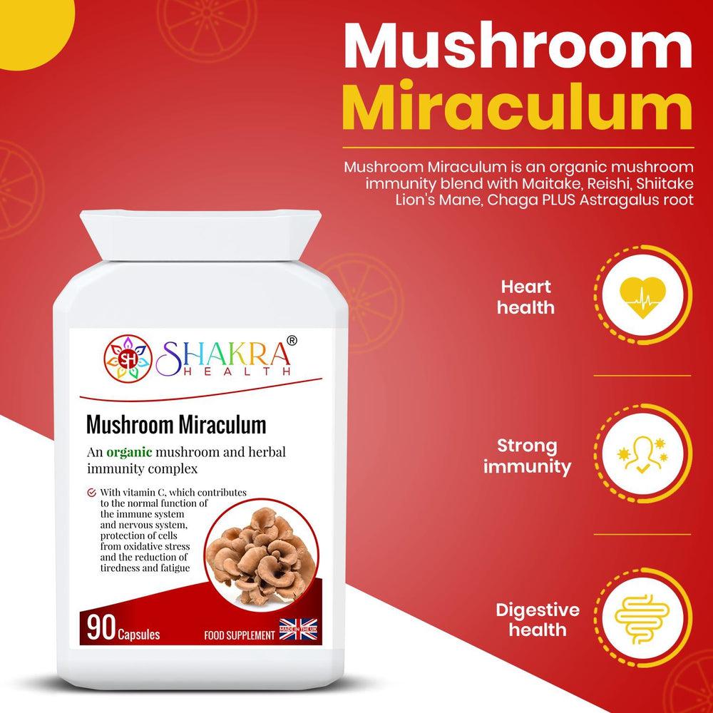 Buy Mushroom Miraculum | Mushroom Complex with Maitake, Reishi, Shiitake, Lion's Mane, Chaga - Mushrooms have always occupied a curious spot in the human psyche. This special complex supports everything from cognitive function, mental well-being and energy levels, to healthy digestion, lower levels of inflammation, protection from oxidative stress and general wellness. at Sacred Remedy Online