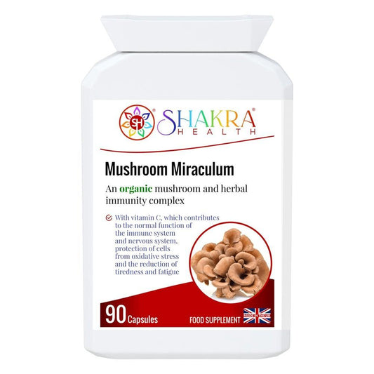 Buy Mushroom Miraculum | Mushroom Complex with Maitake, Reishi, Shiitake, Lion's Mane, Chaga - Mushrooms have always occupied a curious spot in the human psyche. This special complex supports everything from cognitive function, mental well-being and energy levels, to healthy digestion, lower levels of inflammation, protection from oxidative stress and general wellness. at Sacred Remedy Online