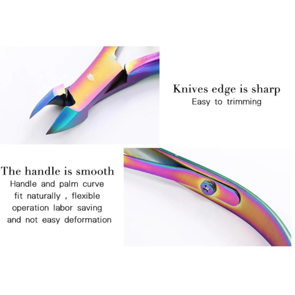 Buy Nail Cuticle Scissors - Steel Rainbow | Pride Collection | Vita Sharks - Great for removing tough cuticles and hangnails. Elevate your manicure routine with the dazzling Steel Rainbow Nail Cuticle Scissors! These high-quality scissors combine functionality with eye-catching style, making them a must-have for any beauty enthusiast. at Sacred Remedy Online