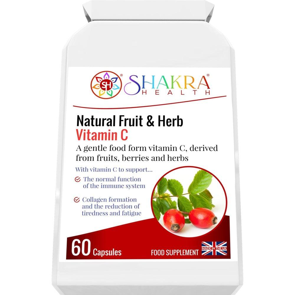 Buy Natural Fruit & Herb Vitamin C | Gentle & Non-Acidic. No Ascorbic Acid - Embrace Whole-Food Power with Natural Fruit & Herb Vitamin C Capsules! The fruit and herb blend provides a rich source of antioxidants that fight free radical damage and support overall health. Packed with antioxidants, vitamins, minerals, bioflavonoids, pectins, essential oils, lycopene, carotenoids & more! at Sacred Remedy Online