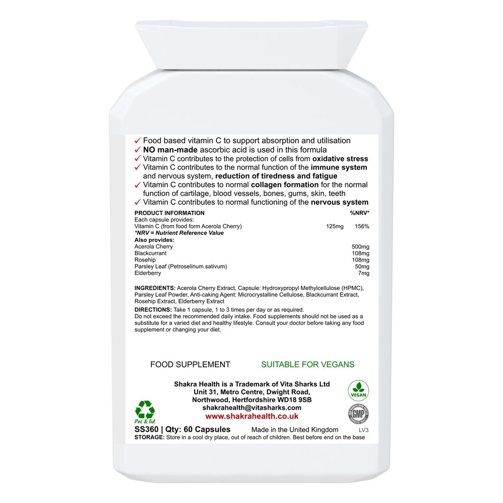 Buy Natural Fruit & Herb Vitamin C | Gentle & Non-Acidic. No Ascorbic Acid - Embrace Whole-Food Power with Natural Fruit & Herb Vitamin C Capsules! The fruit and herb blend provides a rich source of antioxidants that fight free radical damage and support overall health. Packed with antioxidants, vitamins, minerals, bioflavonoids, pectins, essential oils, lycopene, carotenoids & more! at Sacred Remedy Online