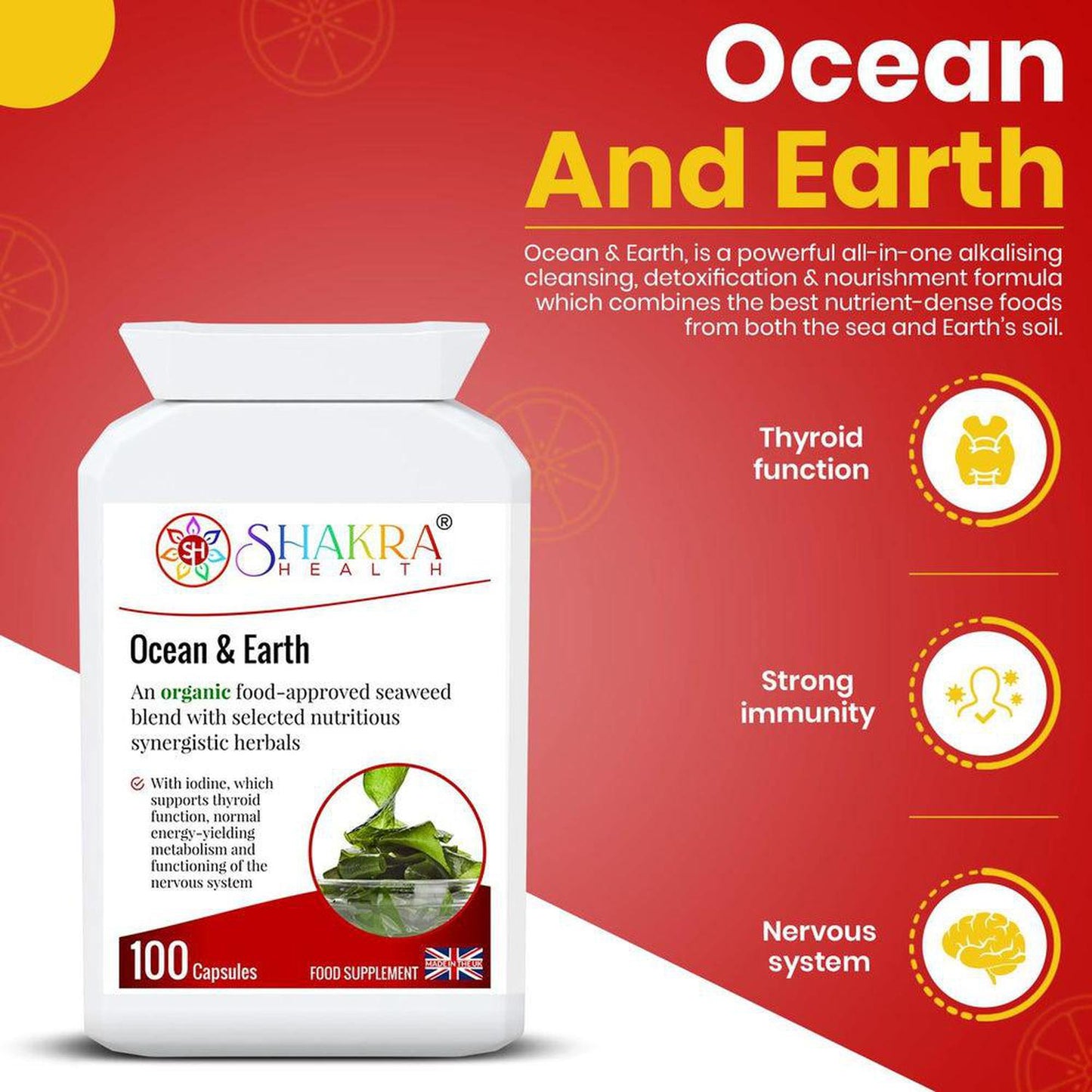 Ocean & Earth | Organic, Alkalising, Detox. Heavy Metal Cleaning of the System. - Unleash the Power of Ocean & Earth in Every Capsule! Ocean & Earth is a powerful all-in-one alkalising, cleansing, detoxification and daily nourishment formula, which combines the best of nutrient-dense foods from both the sea and Earth’s soil. Buy Now at Sacred Remedy