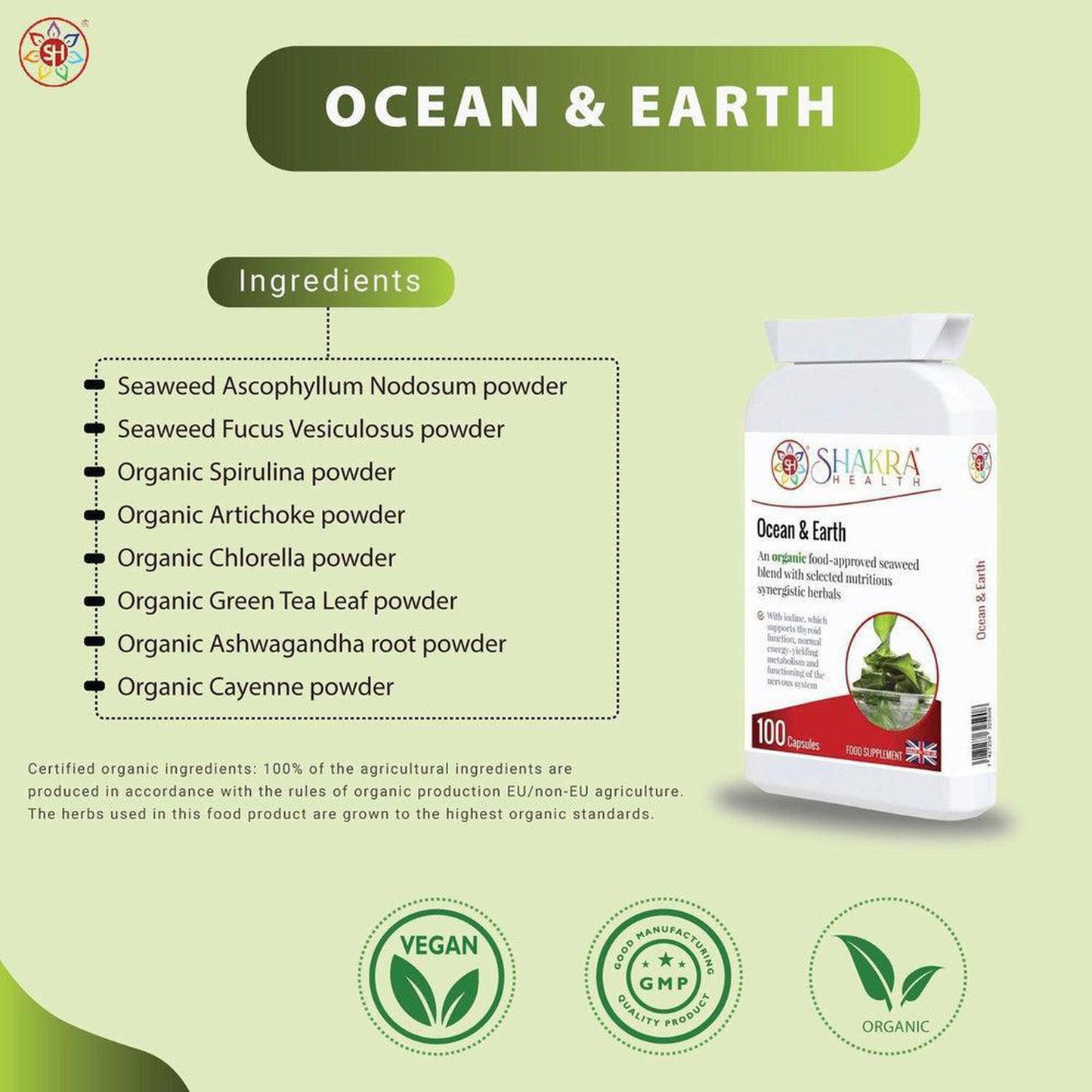 Ocean & Earth | Organic, Alkalising, Detox. Heavy Metal Cleaning of the System. - Unleash the Power of Ocean & Earth in Every Capsule! Ocean & Earth is a powerful all-in-one alkalising, cleansing, detoxification and daily nourishment formula, which combines the best of nutrient-dense foods from both the sea and Earth’s soil. Buy Now at Sacred Remedy