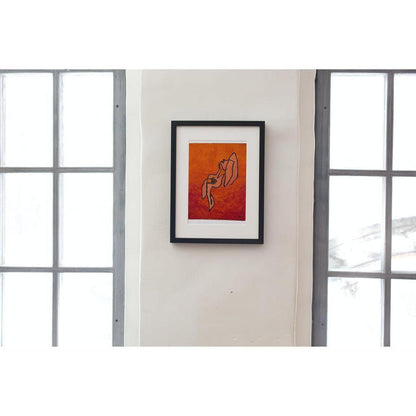 Original "Passion" Contemporary Abstract Canvas Art (10x8") - Original signed "Passion" Acrylic art (10x8"). Unique abstract painting in bold red/orange for vibrant home decor and feminine energy. Buy Now at Sacred Remedy