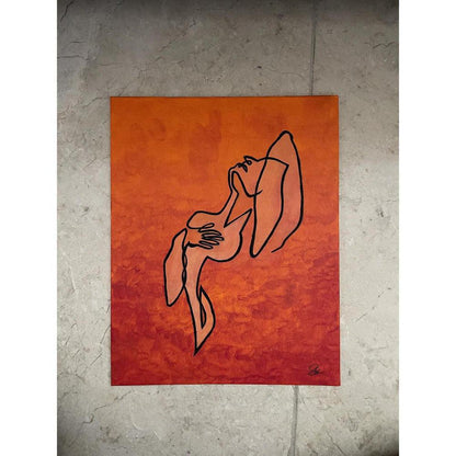 Original "Passion" Contemporary Abstract Canvas Art (10x8") - Original signed "Passion" Acrylic art (10x8"). Unique abstract painting in bold red/orange for vibrant home decor and feminine energy. Buy Now at Sacred Remedy