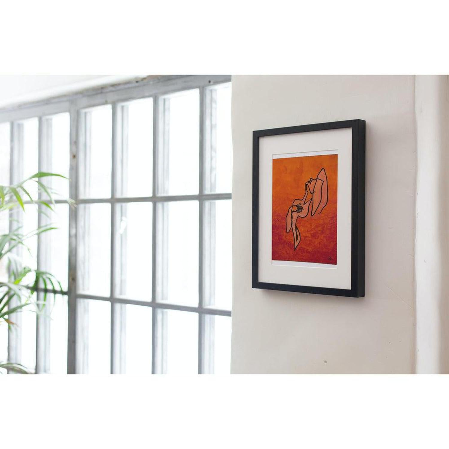 Original "Passion" Contemporary Abstract Canvas Art (10x8") - Original signed "Passion" Acrylic art (10x8"). Unique abstract painting in bold red/orange for vibrant home decor and feminine energy. Buy Now at Sacred Remedy