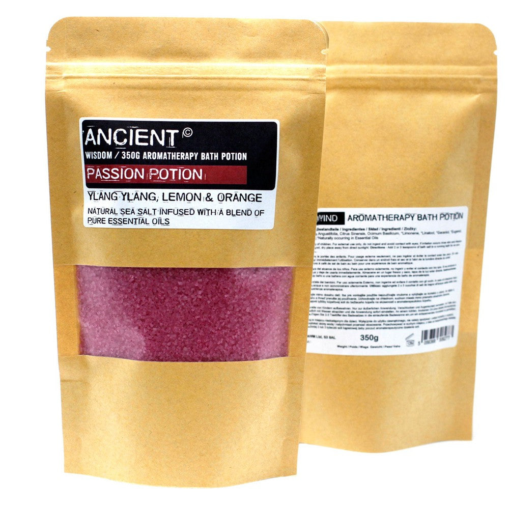 Buy Ignite Your Senses with Passion Potion: Sea Salt Bath Potion! - If you're looking for a way to relieve stress, ease achy muscles, and treat irritated skin, consider taking a sea salt bath. Unwind, rejuvenate, and awaken your senses with Passion Potion: Sea Salt Bath Potion! This luxurious blend of natural ingredients transforms your bath into a multi-dimensional experience. at Sacred Remedy Online