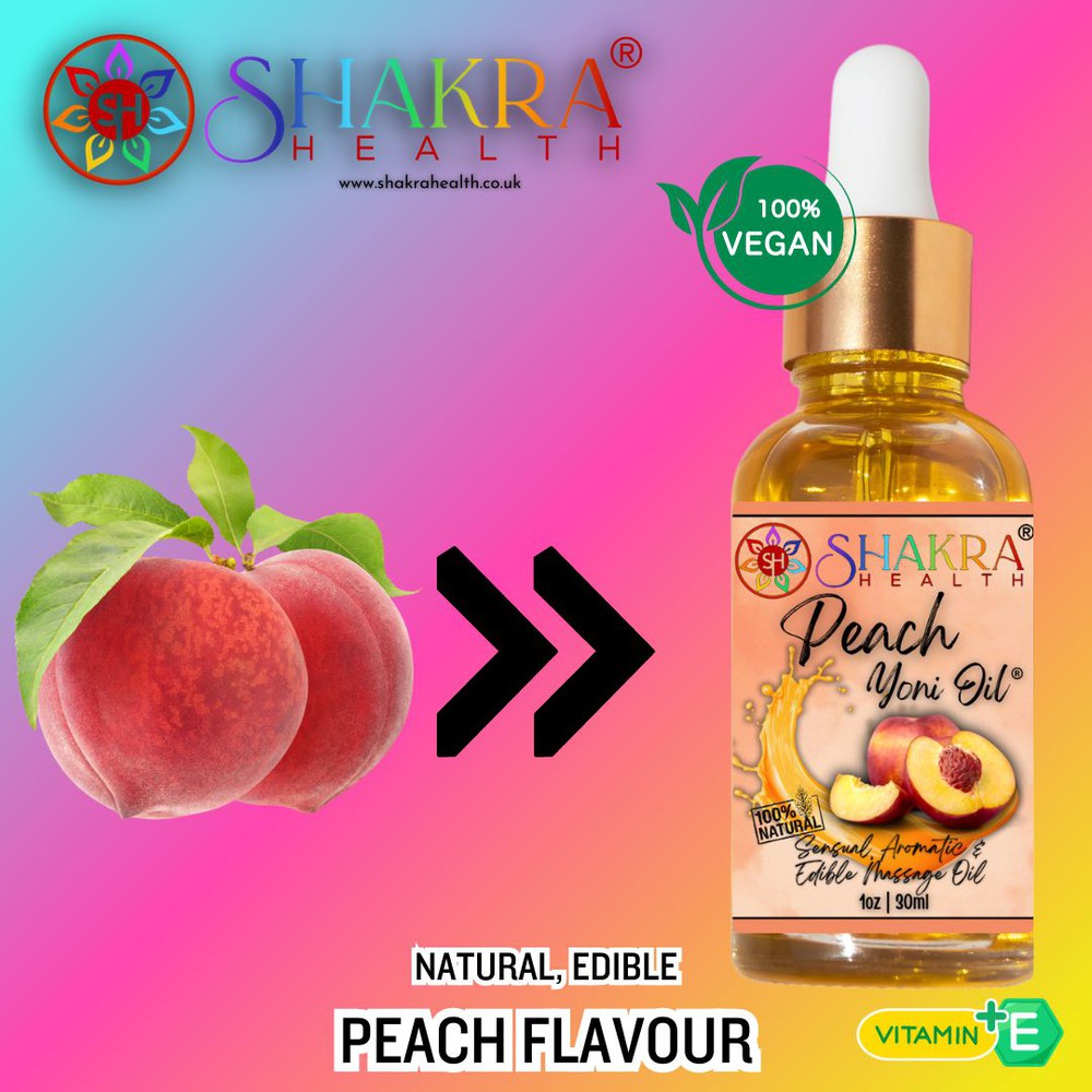 Buy Peach Flavoured Yoni Oil. Natural, Vegan Body Care. - Unleash your confidence with our luxurious LGBTQ+ gender neutral, pH balanced & moisturising, edible Yoni Oil. Celebrate your body with our unique, inclusive, organic product. Discover the secret to ultimate comfort, massage, relaxation & pleasure in this versatile oil. Experience pure bliss. at Sacred Remedy Online