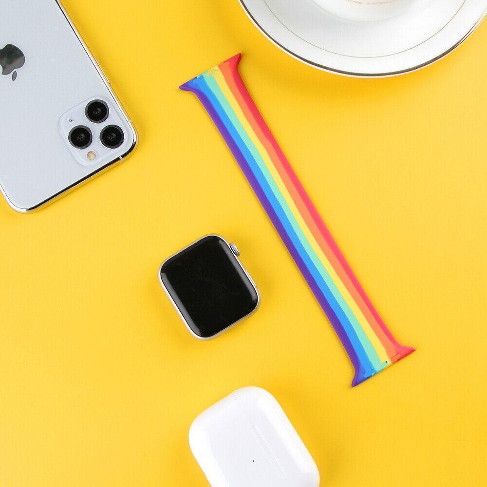 Buy Pride Edition Silicone Band Replacement Strap for Apple Watch - Show your colors with a stylish and comfortable replacement silicone Apple Watch band in the iconic Pride design. This soft, durable strap is perfect for everyday wear and makes a bold statement in support of LGBTQ+ equality. at Sacred Remedy Online