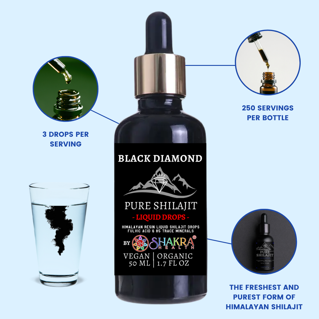 Buy Black Diamond Shilajit Liquid Drops - Pure, Potent, 50ml - Experience the power of nature with Black Diamond Shilajit Liquid Drops. Our premium 50ml bottle delivers concentrated nutrients for enhanced energy, vitality, and overall well-being. Pure and potent, our Shilajit is expertly sourced and processed. at Sacred Remedy Online