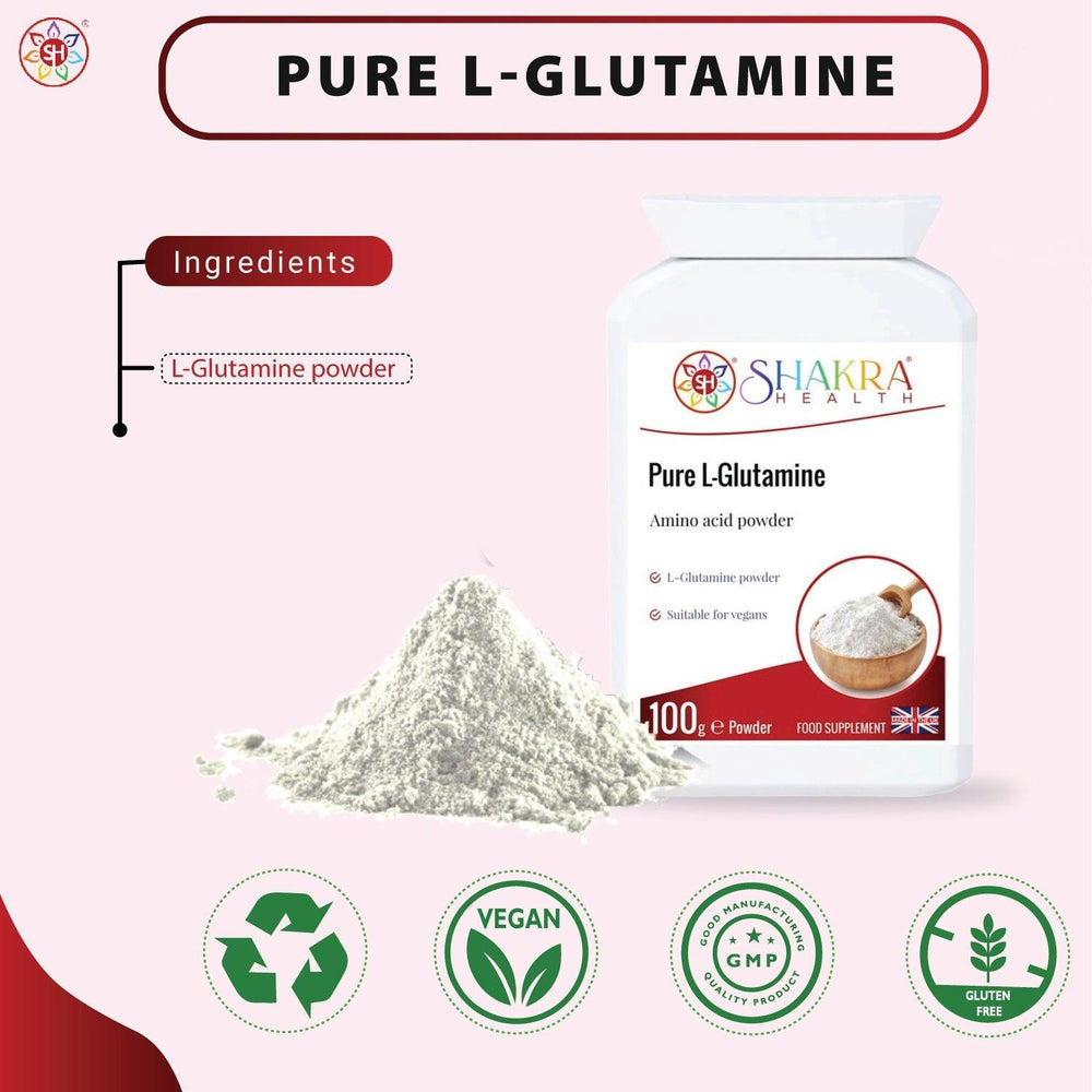 Buy Pure L-Glutamine Amino Acid Powder, Supports Management of Uric Acid - Support your fitness goals with Pure L-Glutamine Powder. L-Glutamine is an amino acid that contributes to muscle growth and repair. at Sacred Remedy Online