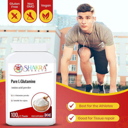 Pure L-Glutamine Powder for Muscle Recovery, Uric Acid - Boost muscle recovery, support immune health, and strengthen your gut lining with Pure L-Glutamine amino acid powder. A potent wellness essential! Buy Now at Sacred Remedy