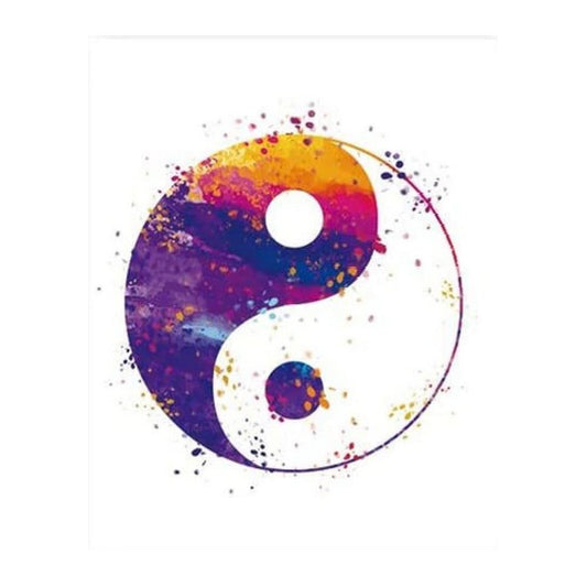 Buy Purple Yin Yang Painting Print on Canvas | Artwork - Embrace the power of duality with a captivating Purple Yin Yang symbol! This timeless symbol goes beyond aesthetics, representing the interconnectedness of opposing forces in the universe. at Sacred Remedy Online