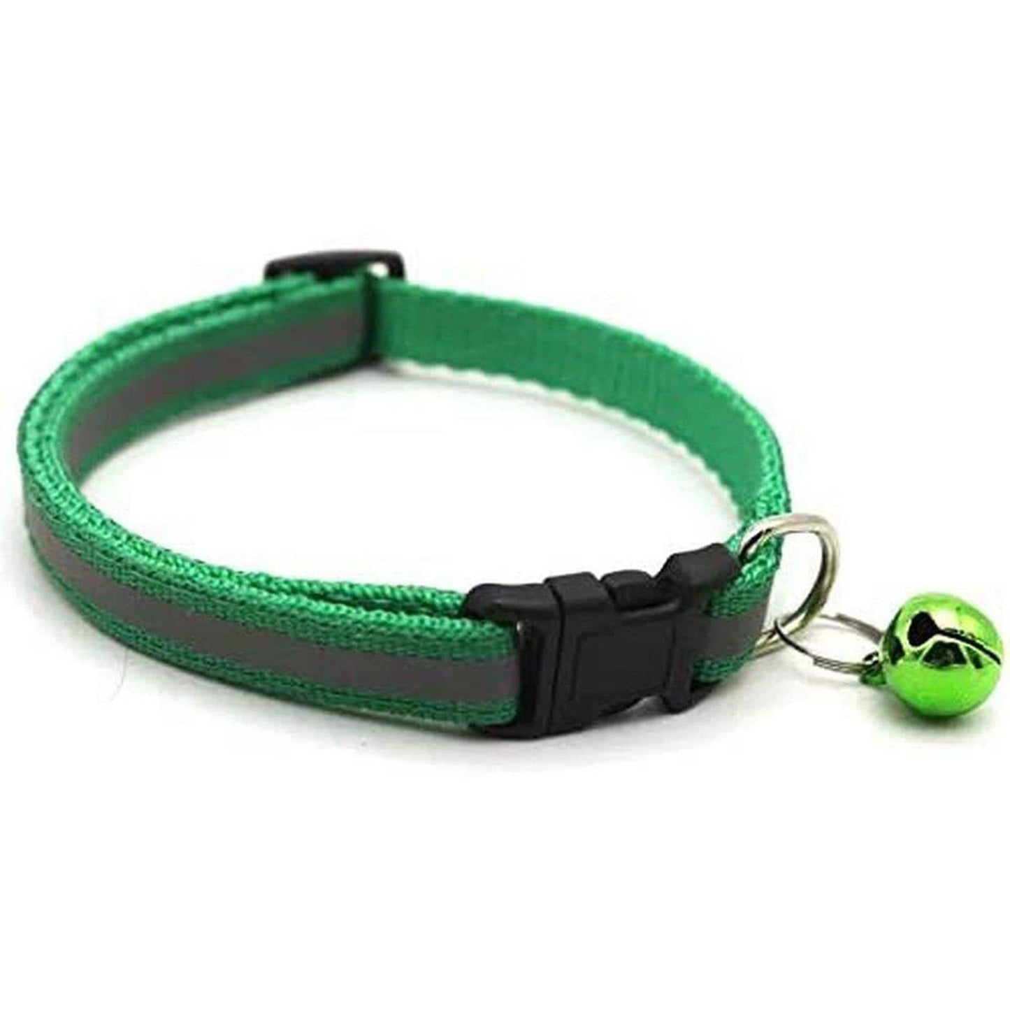 Reflective Small Animal / Kitten / Cat / Puppy Collar with Bell - The gloss reflective collar ensures that your pet is seen in the dark with car headlights. Designed with safety in mind it incorporates a break away buckle to enable your animal to get free if caught on an object. Buy Now at Sacred Remedy