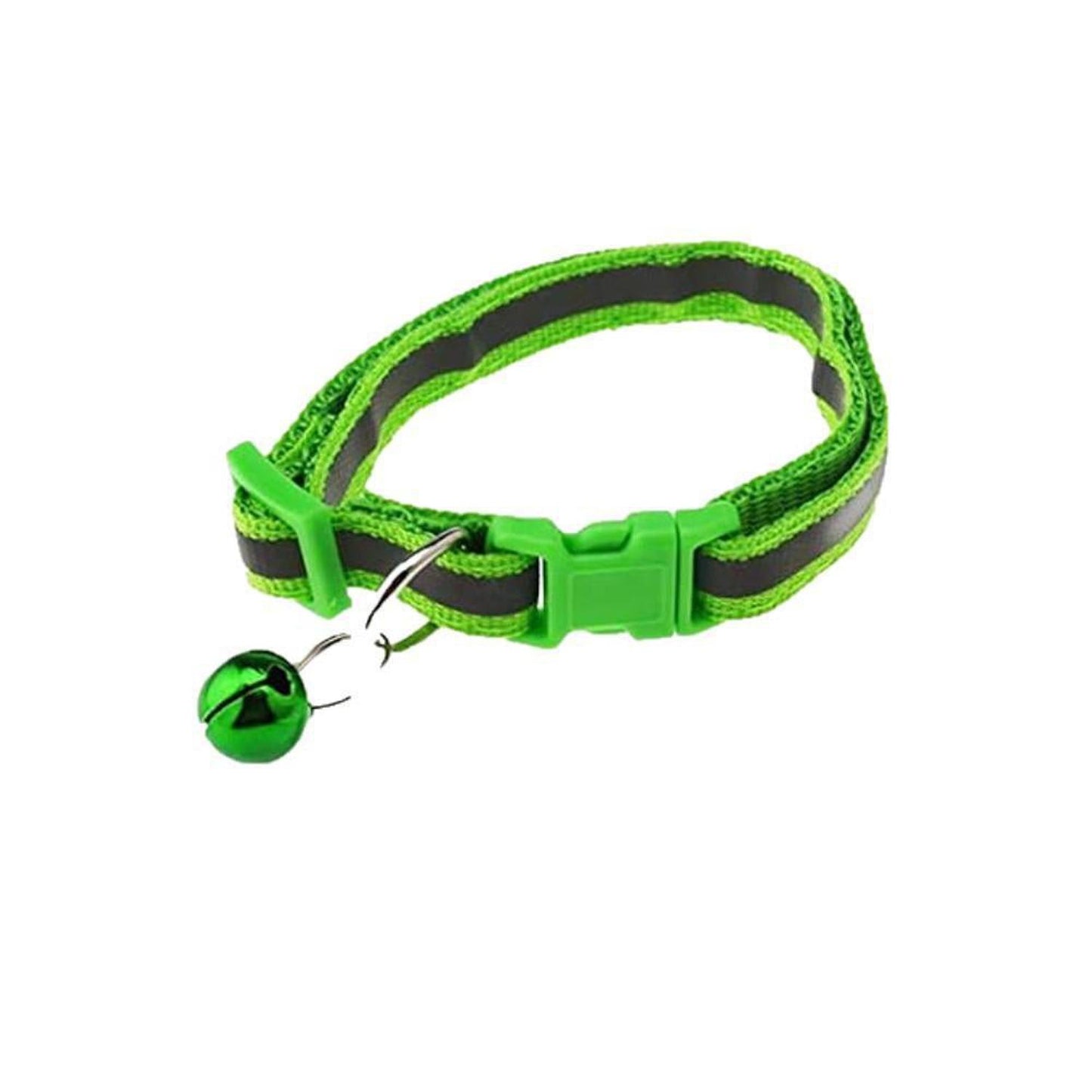 Reflective Small Animal / Kitten / Cat / Puppy Collar with Bell - The gloss reflective collar ensures that your pet is seen in the dark with car headlights. Designed with safety in mind it incorporates a break away buckle to enable your animal to get free if caught on an object. Buy Now at Sacred Remedy