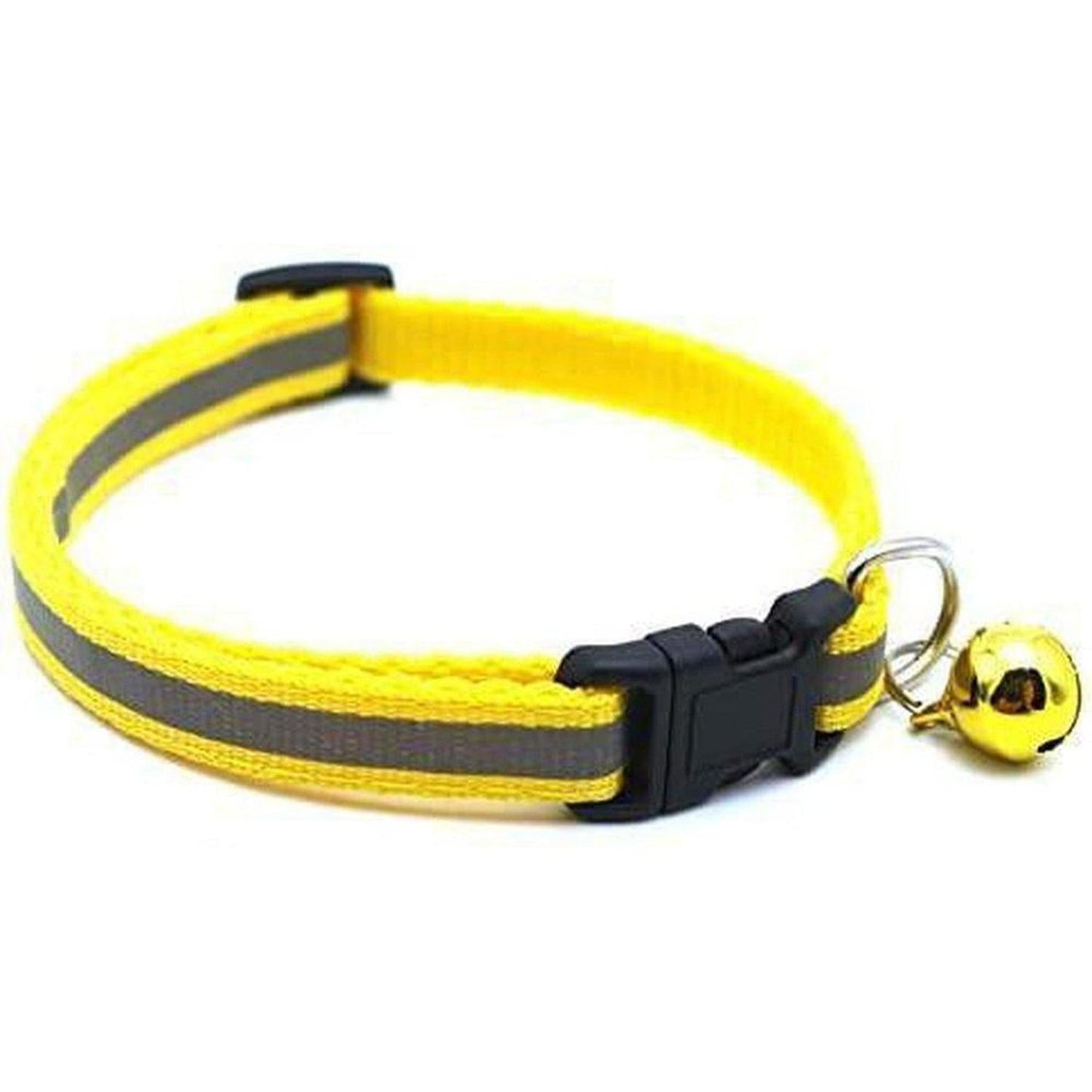 Reflective Small Animal / Kitten / Cat / Puppy Collar with Bell - The gloss reflective collar ensures that your pet is seen in the dark with car headlights. Designed with safety in mind it incorporates a break away buckle to enable your animal to get free if caught on an object. Buy Now at Sacred Remedy