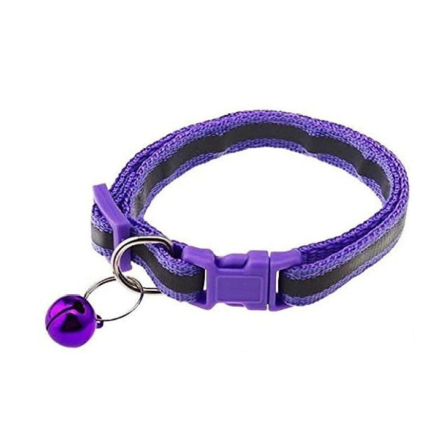 Reflective Small Animal / Kitten / Cat / Puppy Collar with Bell - The gloss reflective collar ensures that your pet is seen in the dark with car headlights. Designed with safety in mind it incorporates a break away buckle to enable your animal to get free if caught on an object. Buy Now at Sacred Remedy