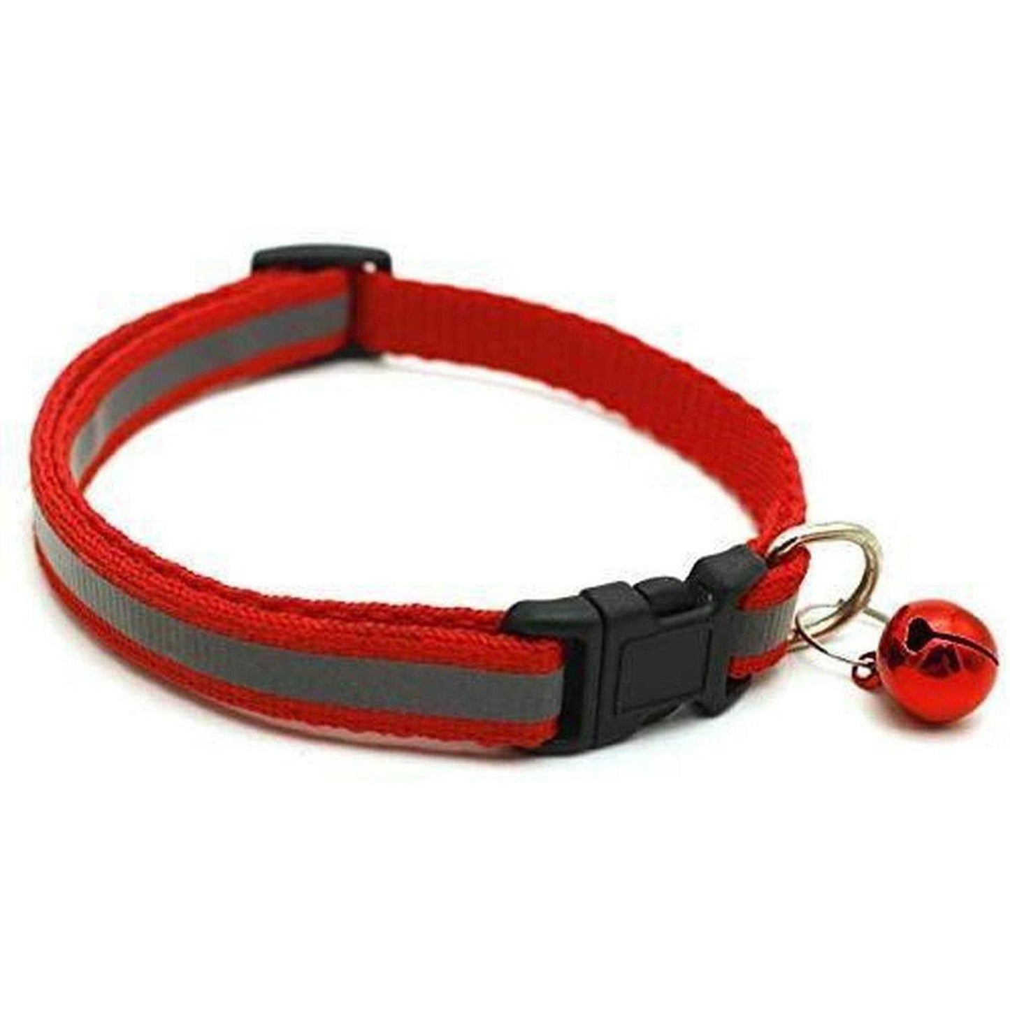 Reflective Small Animal / Kitten / Cat / Puppy Collar with Bell - The gloss reflective collar ensures that your pet is seen in the dark with car headlights. Designed with safety in mind it incorporates a break away buckle to enable your animal to get free if caught on an object. Buy Now at Sacred Remedy