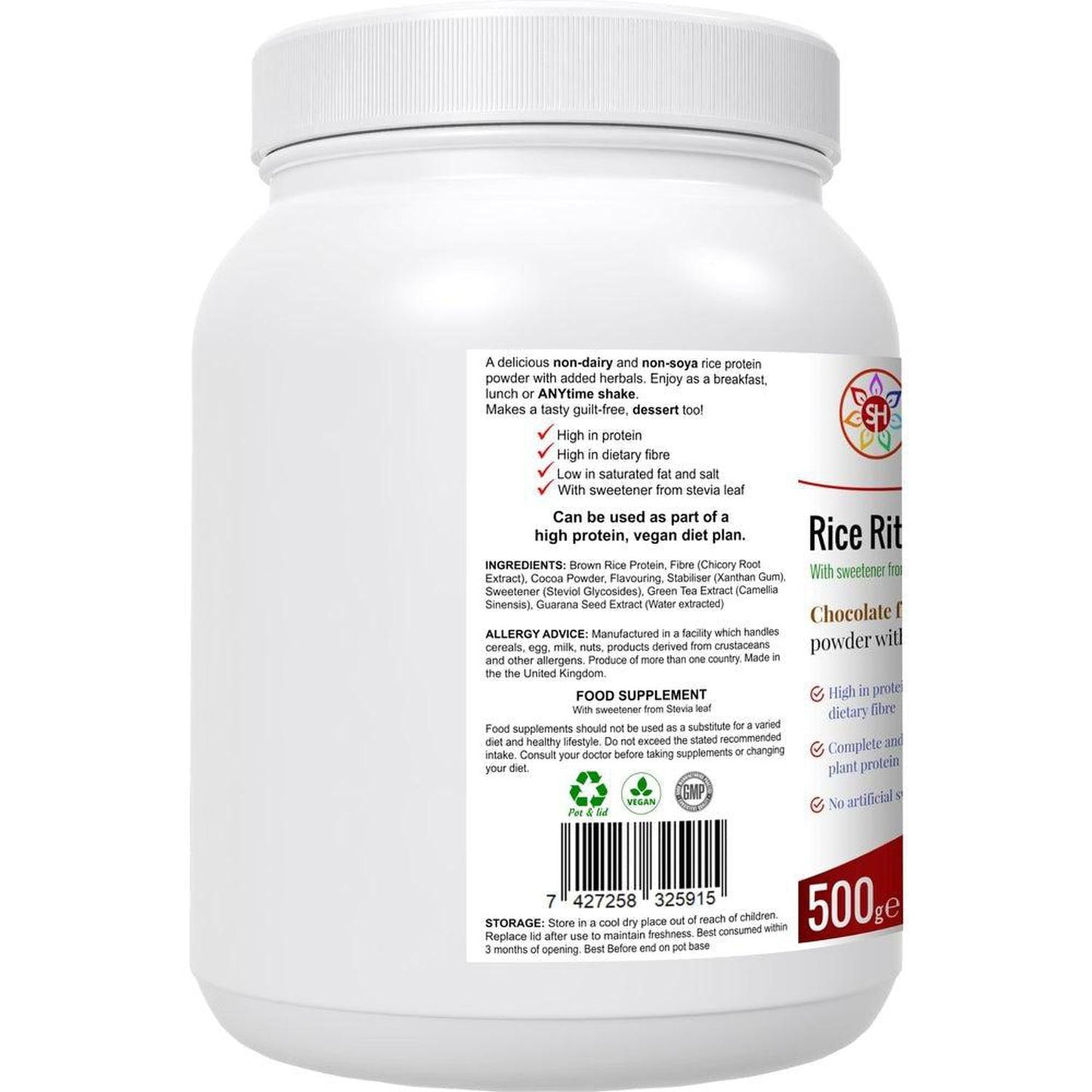 Rice Rituals: Chocolate Flavour Rice Protein Blend with Green Tea - Fuel your active lifestyle with Rice Rituals: Protein Blend, a delicious and convenient way to boost your daily protein intake. This plant-based protein powder is packed with benefits for athletes, fitness enthusiasts, and anyone seeking a healthy dietary upgrade. Buy Now at Sacred Remedy