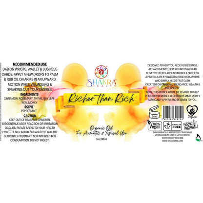 Richer Than Rich Manifestation Oil | Wealth & Prosperity - Reiki-charged Manifestation Ritual Oil for wealth & prosperity. Organic, vegan blend helps attract money & clear negative beliefs. Peppermint scented. Buy Now at Sacred Remedy