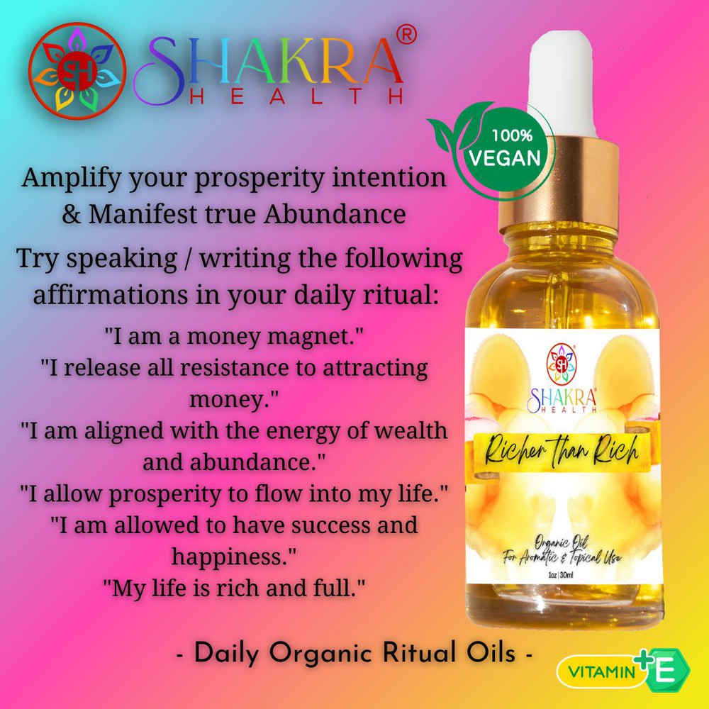 Buy Richer Than Rich Ritual Oil | Vegan, Organic Wealth Manifestation - Harness the power of intention and nature's bounty with Richer Than Rich Ritual Oil!
 This vegan and organic oil blend is specially formulated to support your wealth manifestation journey. at Sacred Remedy Online