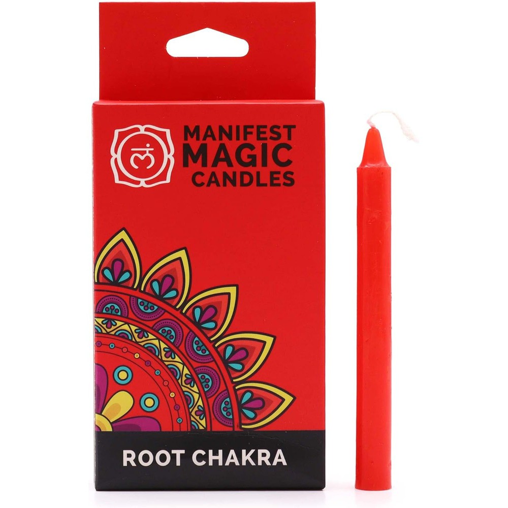 Buy Root Chakra: Courage. 12 Red Manifestation Candles for Spells & Meditation - Embrace bravery and tap into your inner fire with Red Root Chakra Candles! These powerful candles are designed to balance and energize the Root Chakra, the foundation of your physical and emotional well-being. at Sacred Remedy Online