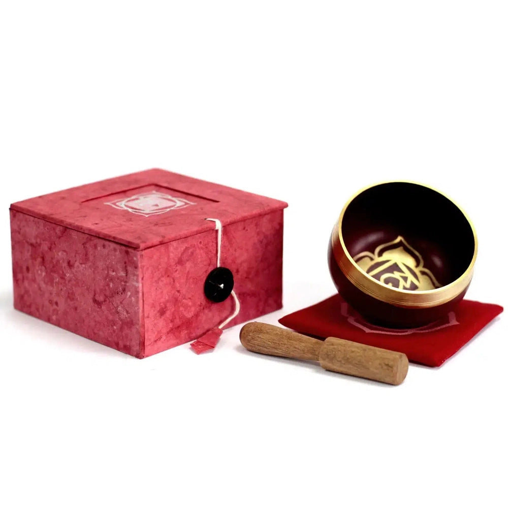 Buy Root Chakra Singing Bowl Gift Set for Meditation & Sound Therapy - Harmonize your mind, body, and spirit with the Root Chakra Singing Bowl Set! This carefully curated set is designed to target the Root Chakra, also known as Muladhara, promoting feelings of stability, security, and groundedness. at Sacred Remedy Online