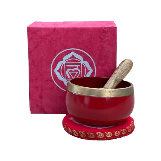 Buy Root Chakra Singing Bowl Gift Set for Meditation & Sound Therapy - Harmonize your mind, body, and spirit with the Root Chakra Singing Bowl Set! This carefully curated set is designed to target the Root Chakra, also known as Muladhara, promoting feelings of stability, security, and groundedness. at Sacred Remedy Online