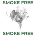 Smoke-free label with smoke graphic on a white background