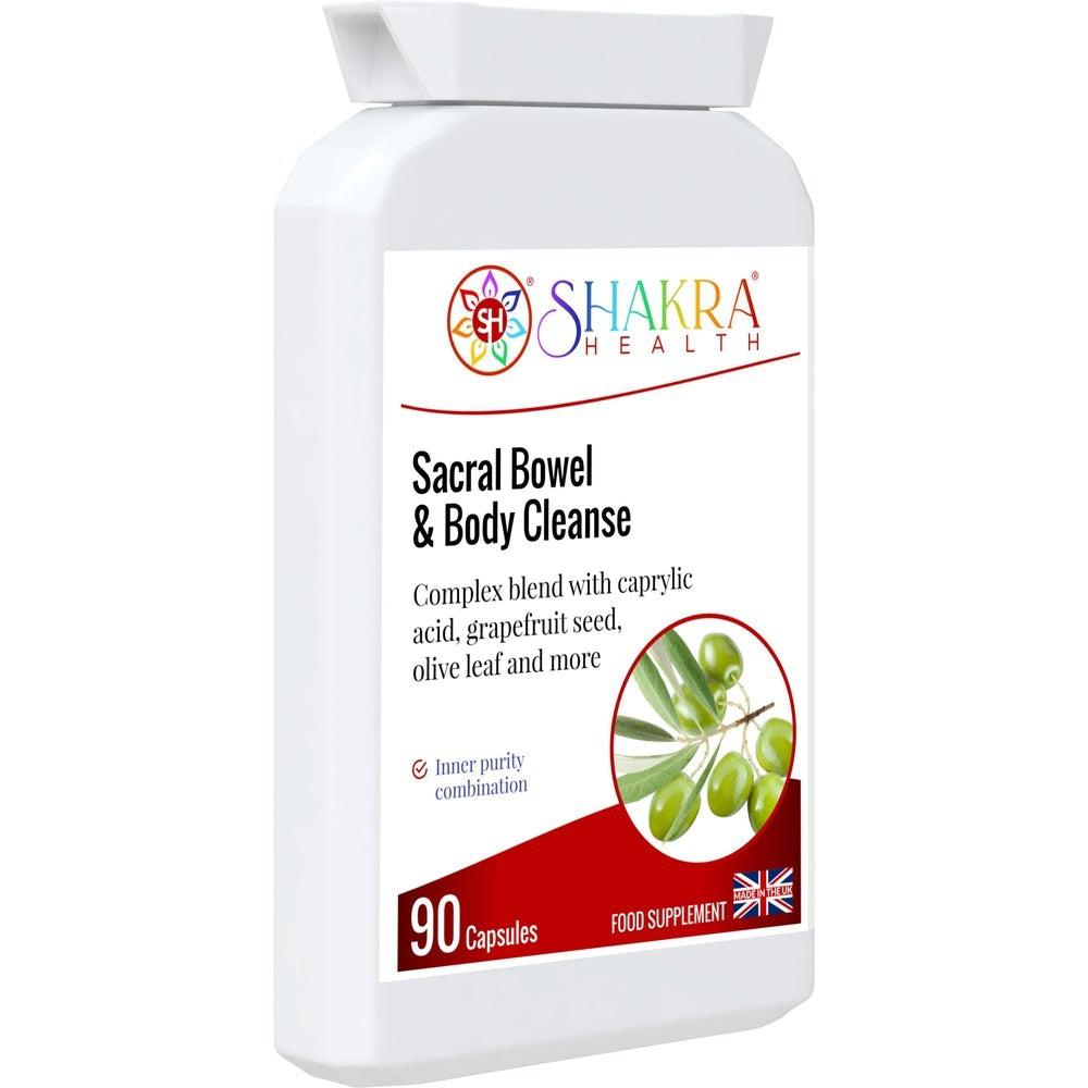 Buy Sacral Bowel & Body Cleanse | Gastrointestinal Cleanse & Protect - A broad-spectrum gastrointestinal cleanse & detoxification formula, to support a balanced lower digestive tract & protect against internal parasites, worms & other harmful micro-organisms. It contains a range of tried & tested herbs and concentrated foods to support digestive tract health, in easy-to-take capsule form. at Sacred Remedy Online