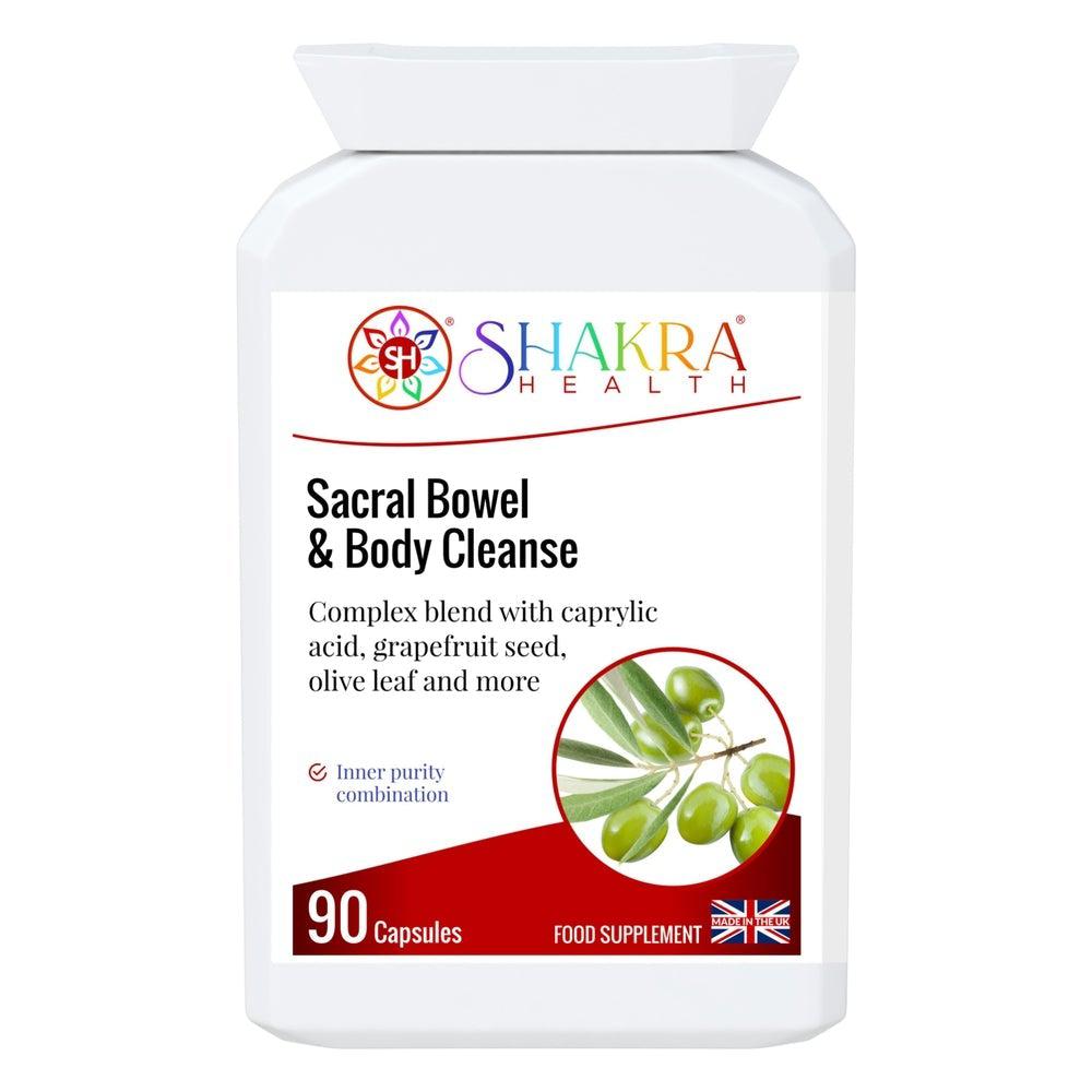 Buy Sacral Bowel & Body Cleanse | Gastrointestinal Cleanse & Protect - A broad-spectrum gastrointestinal cleanse & detoxification formula, to support a balanced lower digestive tract & protect against internal parasites, worms & other harmful micro-organisms. It contains a range of tried & tested herbs and concentrated foods to support digestive tract health, in easy-to-take capsule form. at Sacred Remedy Online