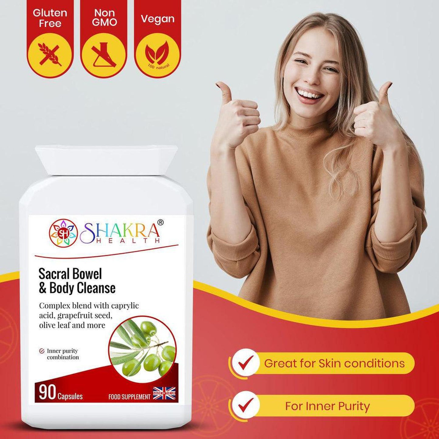 Sacral Bowel & Body Cleanse | Gastrointestinal Cleanse & Protect - A broad-spectrum gastrointestinal cleanse & detoxification formula, to support a balanced lower digestive tract & protect against internal parasites, worms & other harmful micro-organisms. It contains a range of tried & tested herbs and concentrated foods to support digestive tract health, in easy-to-take capsule form. Buy Now at Sacred Remedy