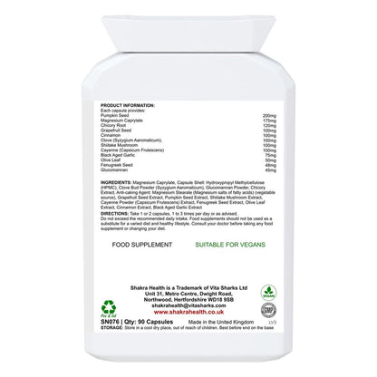 Sacral Bowel & Body Cleanse | Gastrointestinal Cleanse & Protect - A broad-spectrum gastrointestinal cleanse & detoxification formula, to support a balanced lower digestive tract & protect against internal parasites, worms & other harmful micro-organisms. It contains a range of tried & tested herbs and concentrated foods to support digestive tract health, in easy-to-take capsule form. Buy Now at Sacred Remedy
