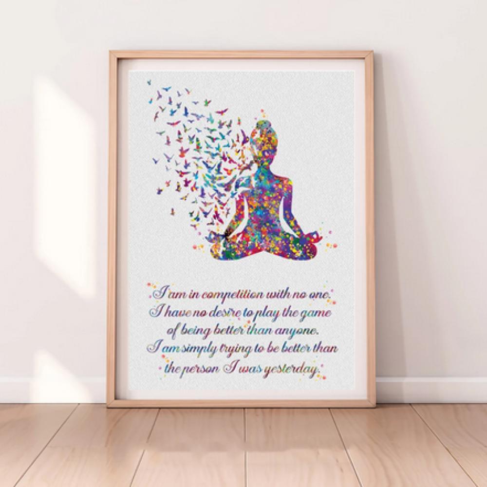 Buy Sitting Rainbow Buddha with Inspirational Quote & Butterflies Print - Sitting buddha with butterflies in a rainbow design and a colourful quote to inspire your day. Cultivate inner peace and ignite your spirit with this inspiring Motivational Buddha Quote Poster! Featuring a powerful quote, this poster serves as a daily reminder. at Sacred Remedy Online