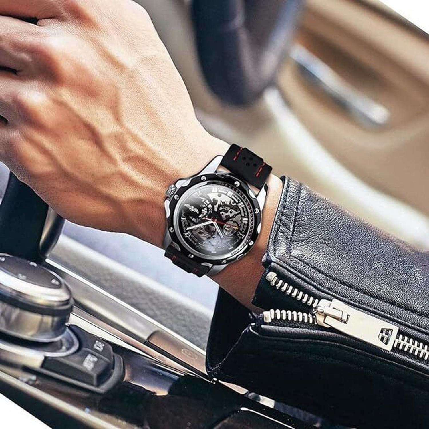 Mens Luxury Skeleton Watch | Automatic Mechanical Sport - Shop this Mens Automatic Mechanical Skeleton Watch. Features luminous hands, 3ATM water resistance, and luxury sport design. Perfect gift for Father or Brother. Buy Now at Sacred Remedy