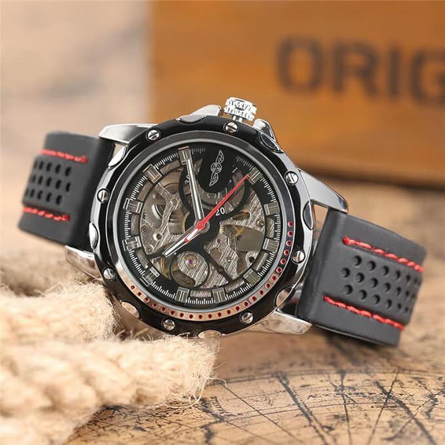 Mens Luxury Skeleton Watch | Automatic Mechanical Sport - Shop this Mens Automatic Mechanical Skeleton Watch. Features luminous hands, 3ATM water resistance, and luxury sport design. Perfect gift for Father or Brother. Buy Now at Sacred Remedy