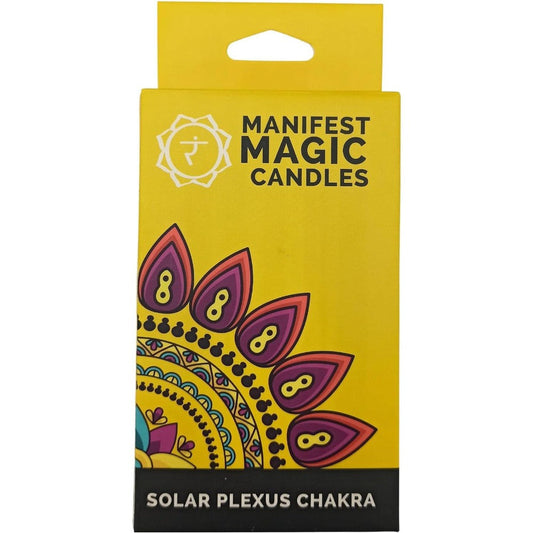 Buy Solar Plexus Chakra: Happiness. 12 Yellow Manifestation Candles for Spells & Meditation - These candles will have you glowing with happiness for an extended period of time! (Okay, 90 minutes.) Enjoy a lengthy 90 minute burn to set the mood for your daily meditation or manifestation practices. These candles are ideal for spell casting and incorporating into your pagan, occult, or wiccan rituals. at Sacred Remedy Online