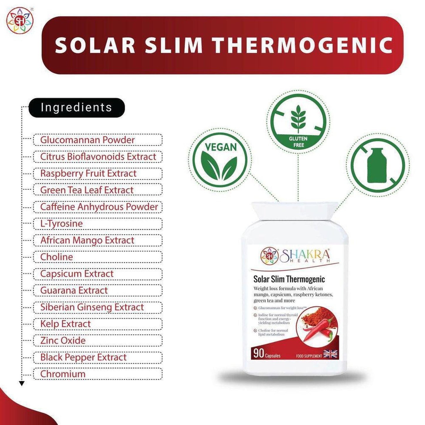 Solar Slim Thermogenic Herbal Fat Metaboliser & Natural Weight Reduction Supplement - Reduce Your Belly Without Torturing Yourself. This thermogenic fat metaboliser & herbal weight management supplement, supports the body's natural fat burning processes, along with the feeling of fullness, energy levels, thyroid function, carbohydrate, lipid & fatty acid metabolism, stable blood sugar levels Buy Now at Sacred Remedy