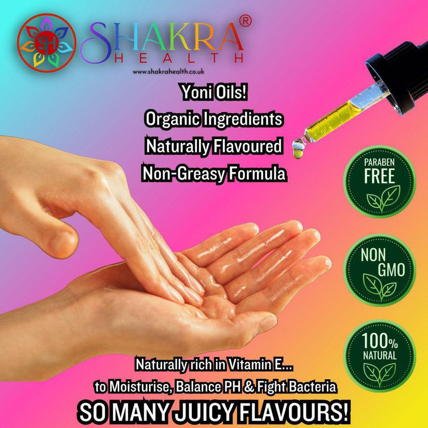 Strawberry Flavoured Organic Yoni & Body Oil | pH Balance, Massage & Beard Care - Ultimate organic self-care! This versatile, pH-balancing Yoni & Body Oil is great for intimate comfort, massage, beards, and skin hydration. Vegan & ethical. Buy Now at Sacred Remedy