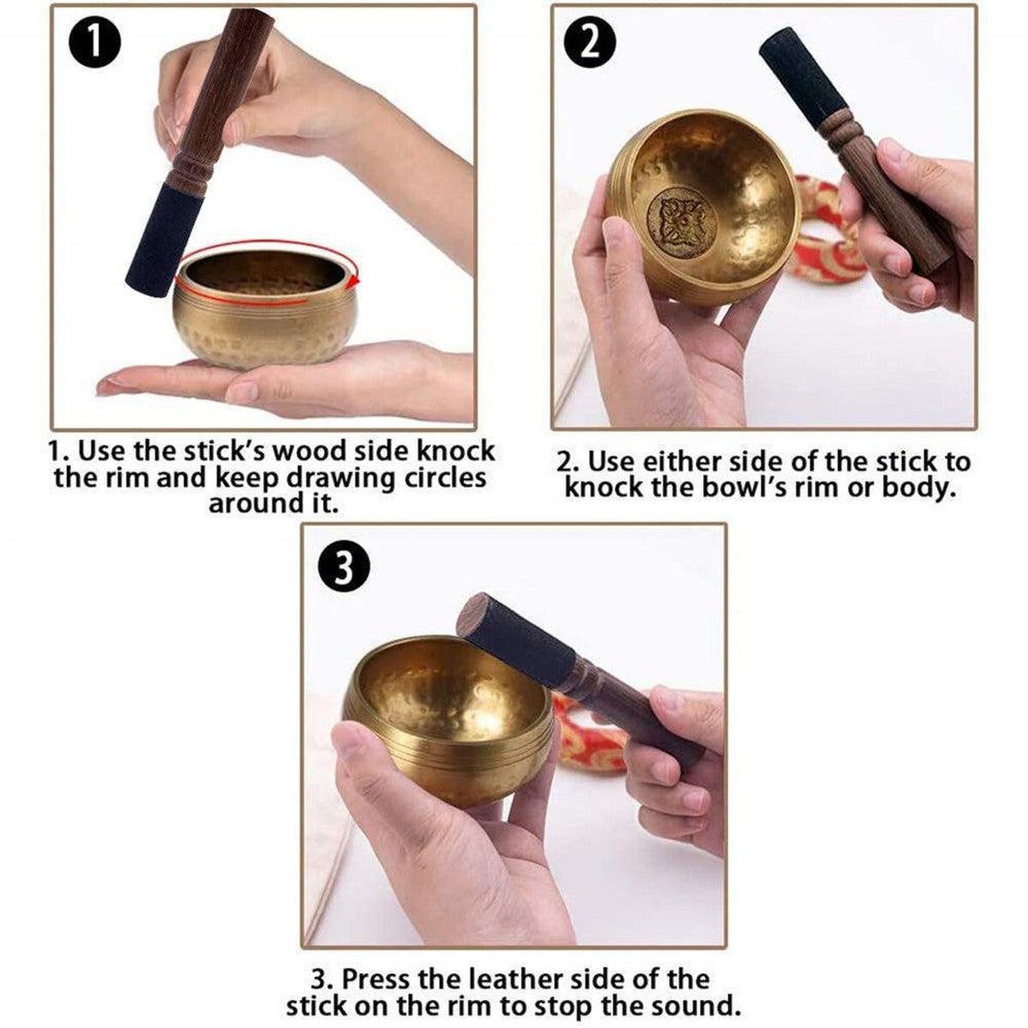 Handcrafted Copper Tibetan Singing Bowl for Meditation - Handcrafted Copper Tibetan Singing Bowl (8cm) for healing, relaxation & meditation. Creates deep tones for mind-body regeneration. Includes striker. Buy Now at Sacred Remedy